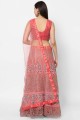 Embroidered Net Party Lehenga Choli in Pink