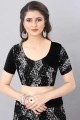 Black Embroidered Velvet Lehenga Choli