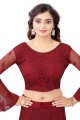 Party Red Lehenga Choli in Embroidered Net