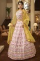 Georgette Embroidered Pink Party Lehenga Choli with Dupatta