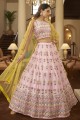 Georgette Embroidered Pink Party Lehenga Choli with Dupatta