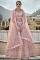 Wedding Lehenga Choli in Pink Net with Stone with moti