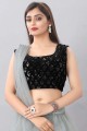 Party Lehenga Choli Net  with Embroidered in Grey
