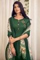 Digital print Salwar Kameez in Green Cotton