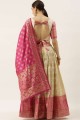 Banarasi silk Party Lehenga Choli with Weaving in Cream