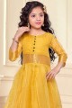 Yellow Silk and organza Girls Dress