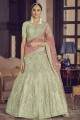 Embroidered Crepe Party Lehenga Choli in Pista