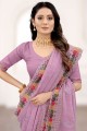 Saree in Lavender  Georgette with Embroidered