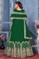 Green Net Embroidered Eid Anarkali Suit with Dupatta