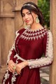 Silk Eid Anarkali Suit with Embroidered
