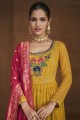 Mustard  Embroidered Georgette Eid Palazzo Suit