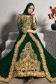 Georgette Embroidered Green Anarkali Suit with Dupatta