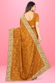 Saree Silk  in Mustard  with Embroidered
