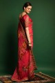 Georgette Saree in Pink with Embroidered,printed