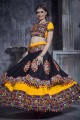 Yellow Navratri Chaniya Choli in Embroidered Art silk