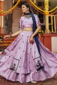 Silk Printed Pink Navratri Lehenga Choli with Dupatta