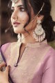 Pink Weaving Silk Diwali Palazzo Suit