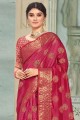 Pink Zari,weaving Cotton,silk and organza Karva Chauth Saree