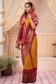 Yellow Weaving Saree in Raw silk