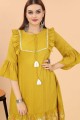 Mustard  Indo Western  with Embroidered Rayon