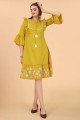 Mustard  Indo Western  with Embroidered Rayon