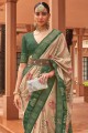 Patola silk Saree in Green with Weaving