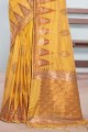 silk Saree with Weaving in Yellow