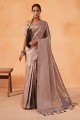 Silk Saree Grey with Weaving