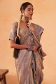 Silk Saree Grey with Weaving
