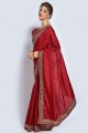 Maroon Party Wear Saree in Silk with Zari,embroidered