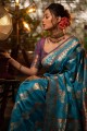Weaving Banarasi silk Banarasi Saree in Sky blue