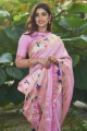 Banarasi silk Baby pink Banarasi Saree in Weaving