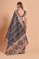 Cotton Grey  Saree with Weaving