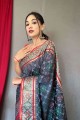 Weaving Patola silk Saree in Grey with Blouse