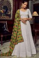 Georgette Wedding Lehenga Choli with Embroidered in White