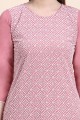Straight Kurti in Pink Georgette with Embroidered
