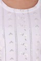 Embroidered Georgette Straight Kurti in White