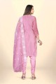 Embroidered Organza Pink Salwar Kameez with Dupatta