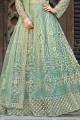 Sea green Net Embroidered Anarkali Suit with Dupatta