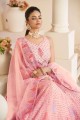 Embroidered Net Wedding Lehenga Choli in Pink with Dupatta