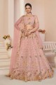 Net Embroidered Pink Wedding Lehenga Choli with Dupatta