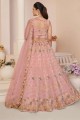 Net Embroidered Pink Wedding Lehenga Choli with Dupatta