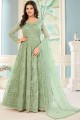 Anarkali Suit in Green Net with Embroidered
