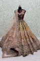Net Bridal Lehenga Choli with Embroidered in Pink