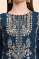 Blue Salwar Kameez in Faux georgette with Embroidered