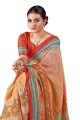 Digital print Multicolor Party Wear Saree in Silk