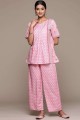 Digital print Rayon Palazzo Suit in Pink 