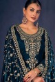 Rama green Embroidered Velvet Palazzo Suit