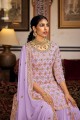 Violet Palazzo Suit in Embroidered Faux georgette