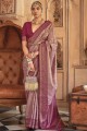 Pink Zari,weaving Saree  Banarasi silk